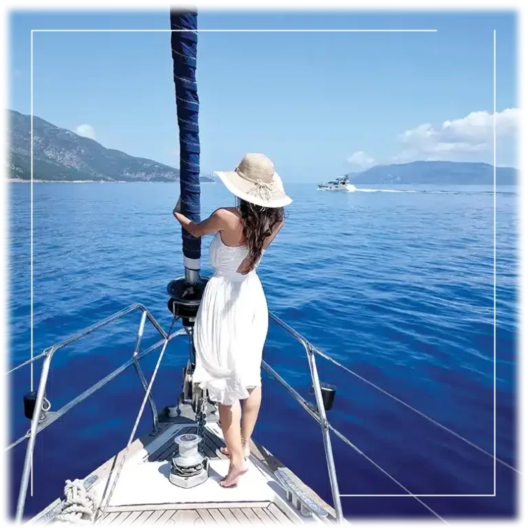 Naxos Boat Charter Woman on Deck